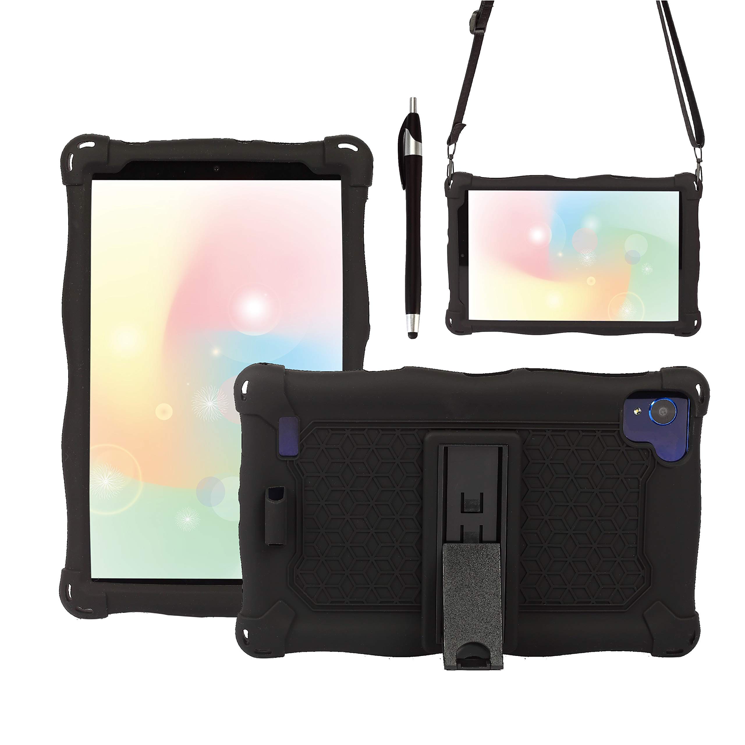 AKNICI Silicone Case Cover for VANKYO MatrixPad S8,HAOQIN HaoTab H8 Pro,Samsung Galaxy Tab A 8.0 2019 T290/T295/T297,Haehne 8,TECLAST P85/P80X/P80H,Winnovo M8,VUCATIMES N8,Shoulder Strap,Black