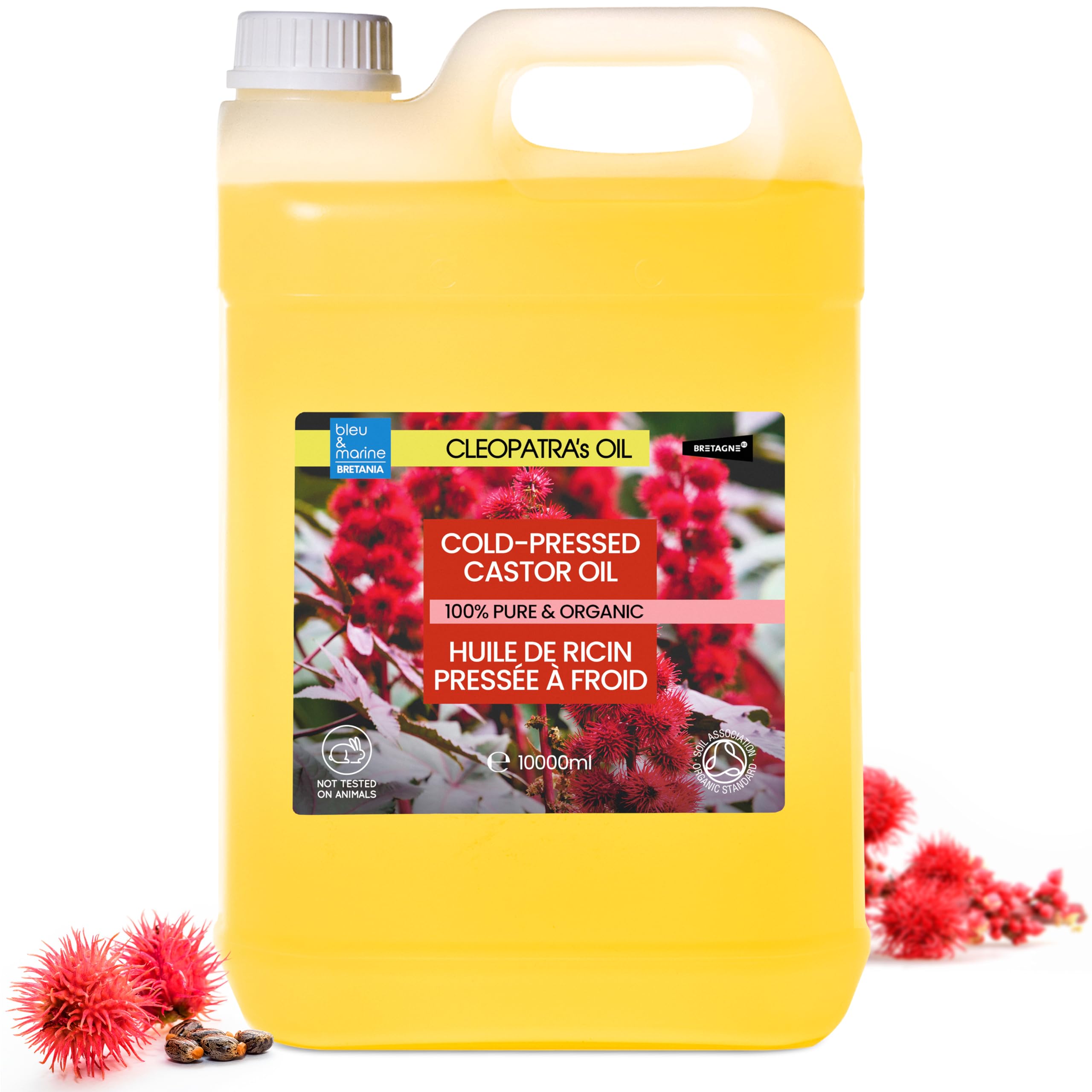 Pure 100% Natural Castor Oil 10 liters Hair Growth and Strength Nail Care Eyelash and Eyebrow Growth Skin Moisturizer Stretch Mark Prevention