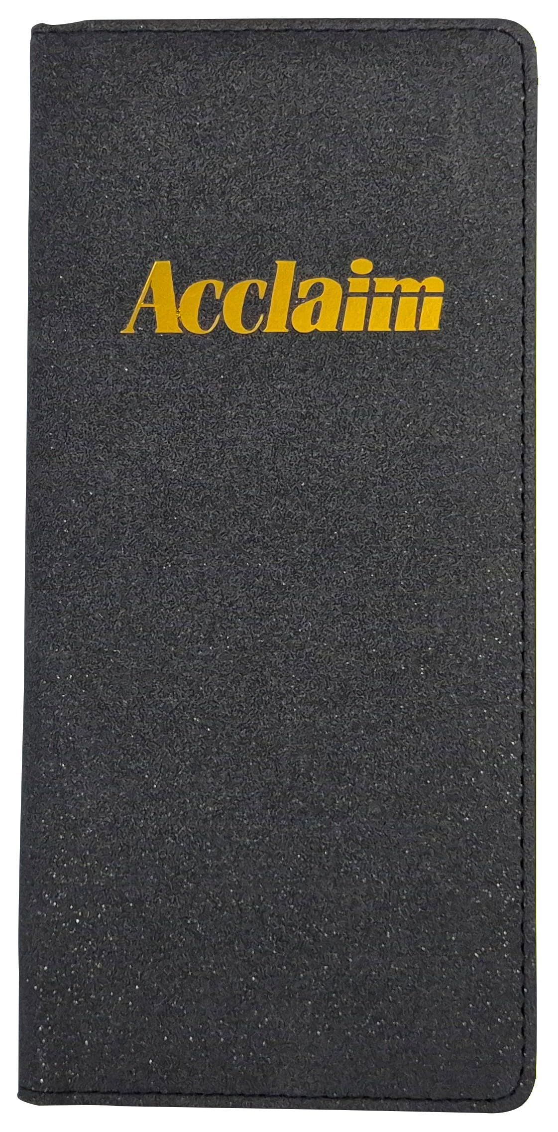Acclaim Rigid Lawn Bowls Bowling Scorecard Holder Lightly Padded Plain Colour Sparkle Finish 23 cm x 11 cm with Spring Clip & Pen Loop (Black)