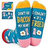 HAPPYPOP Food Socks for Men Women - Taco Bacon Egg Socks, Taco Bacon Food Lovers Gifts