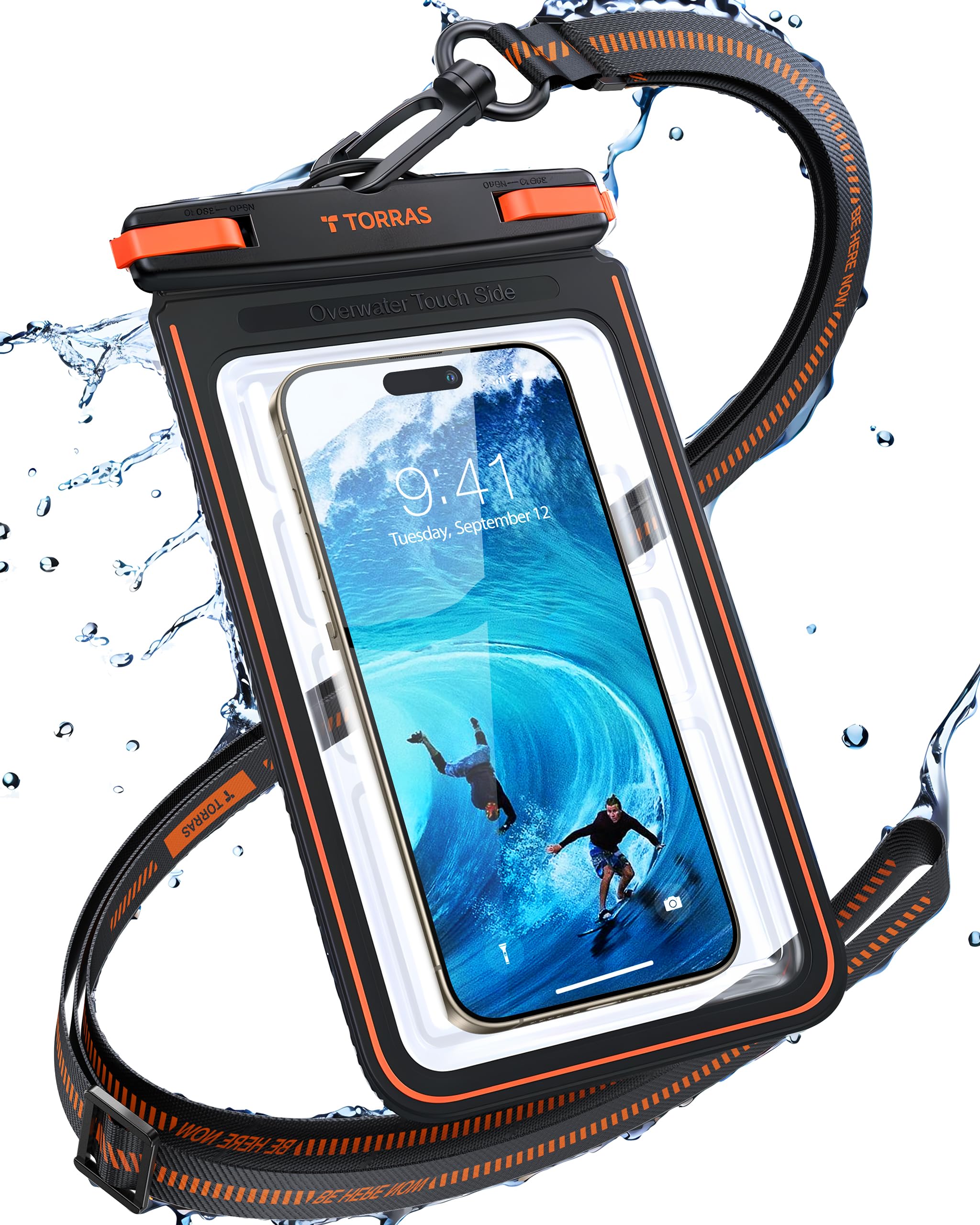 TORRAS IPX8 Waterproof Phone Pouch Floating, Underwater Screen Touchable, Water Proof Case with Lanyard for iPhone 17 Pro Max 16 S26, Cellphone Dry Bag Cruise Essentials 7.0 inch, Black