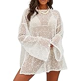 Lilosy Sexy Crochet Sheer Kaftan Caftan Beach Dress Bathing Suit Swim Coverup One Piece