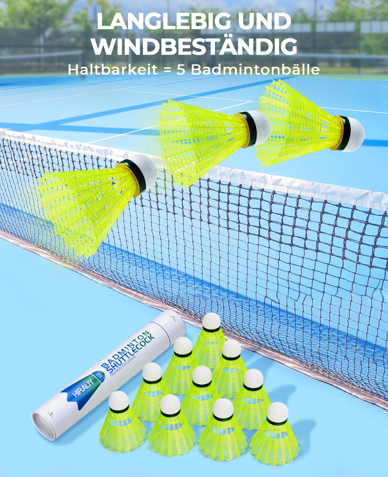 HIRALIY 24 Stück Nylon Federbälle Badminton, Batting Training High Speed Badminton Bälle Stabil und Langlebig, Ideal für Hitting Praxis für Jugendspieler Indoor und Outdoor 6