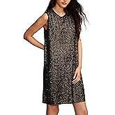 Lucky Brand Womens Sequin Shift Mini Dress