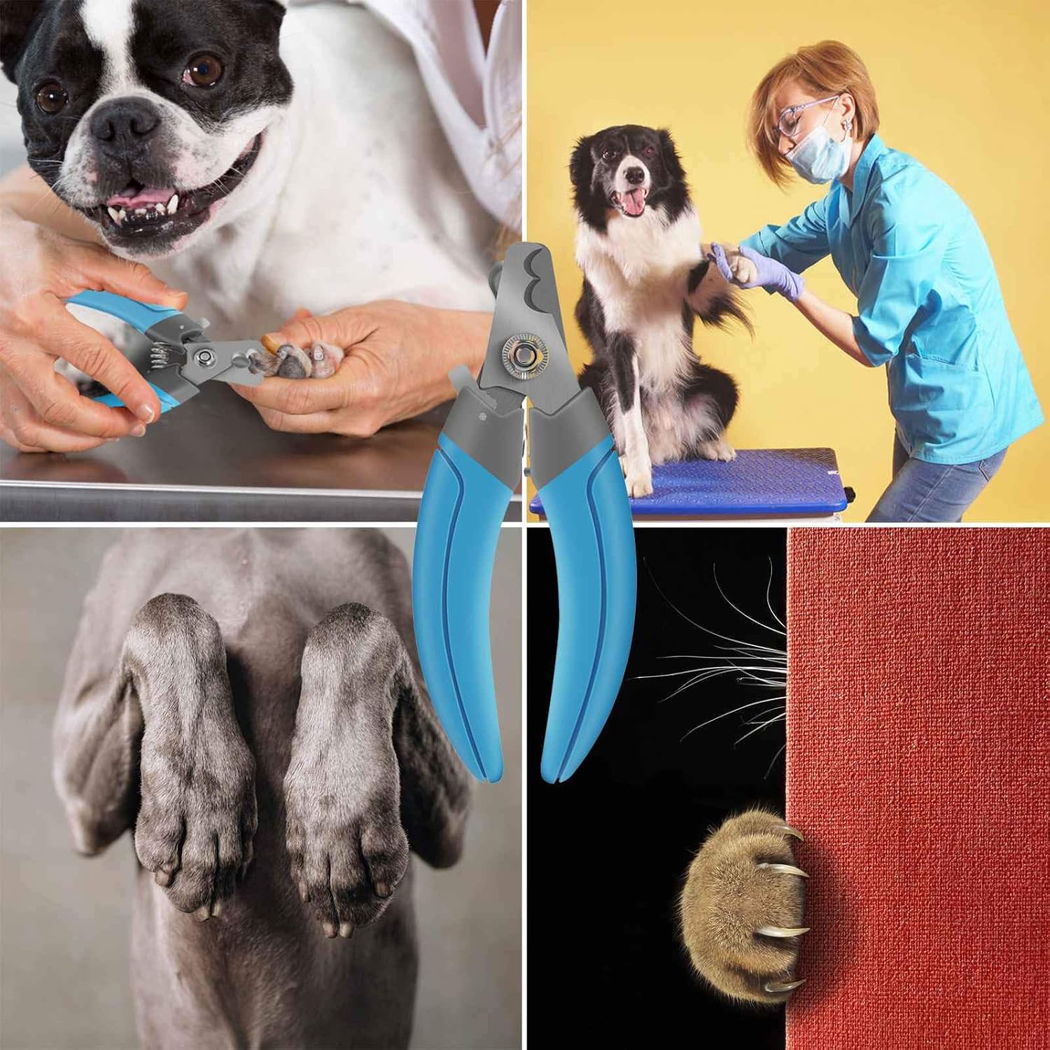 FMU Dog & Cat Pets Nail Clippers and Trimmer - with Quick Safety Guard to Avoid Over-Cutting Toenail - Razor Sharp Blades, Professional Grooming Tool for Large Medium Small Breed Animals