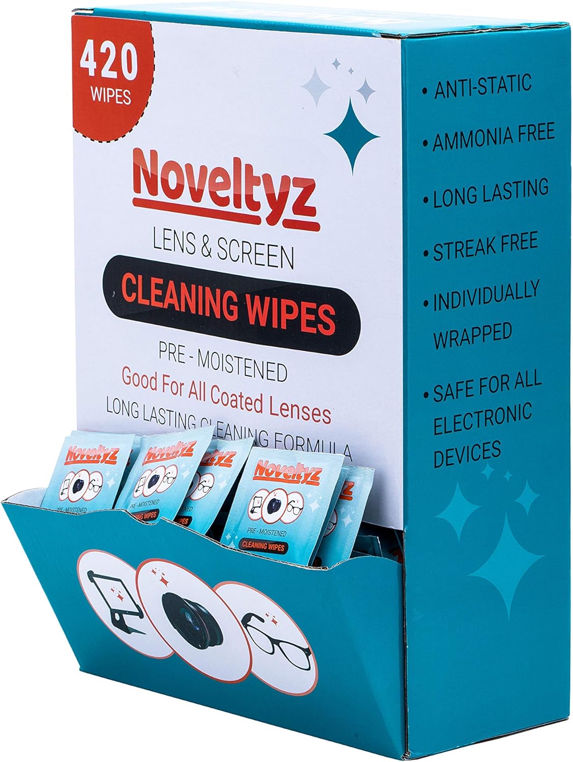 Eyewear Lens Wipes Cleansing PreMoistened 420 Individually