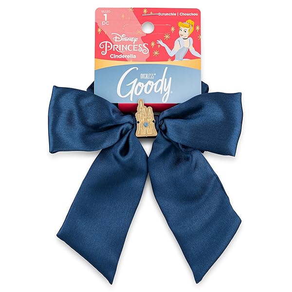 GOODY OUCHLESS XL SCRUNCHIE BOW – DISNEY PRINCESS, CINDERELLA – HAIR ACCESSORIES FOR MEN, WOMEN, BOYS & GIRLS – STYLE WITH EASE & KEEP YOUR HAIR SECURED FOR ALL-DAY COMFORT – FOR ALL HAIR TYPES