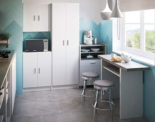 Miroytengo Muebles Cocina Blancos y Gris Moderno (3 armarios + ...