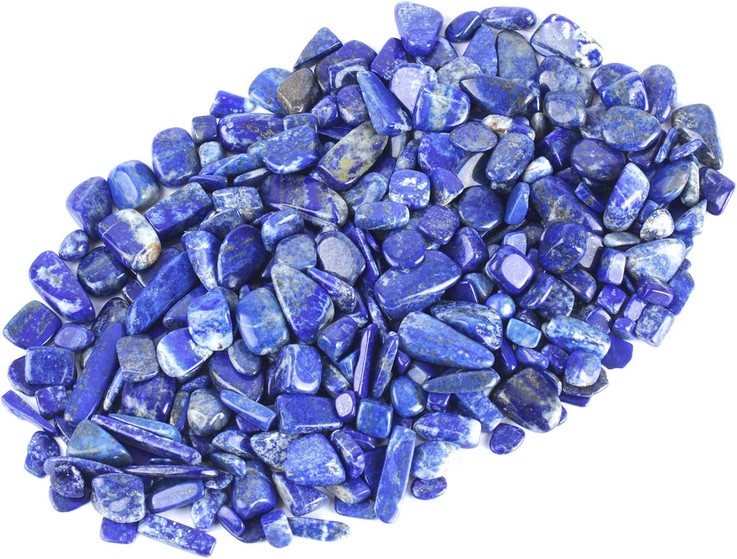 Indoor Fountains & Accessories - ZenQ 1 lb Lapis Lazuli Tumbled Stone Chips Crushed Natural Crystal Quartz Pieces