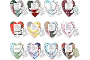 FuWeave 24 Pcs Mini Prayer Quilts with Cross Christmas Christian Gift Pocket Prayer Quilt for Women Mom Religious Church Faith Sympathy Scripture Cloth Panel Holiday Stocking Stuffers Gifts (Retro)