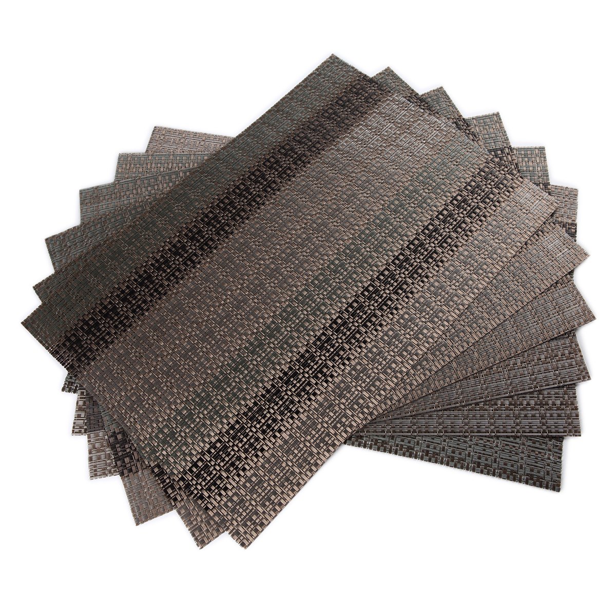 SICOHOME Vinyl Placemats Set of 6,Brown Placemat for Home,Kitchen,Office and Outdoor