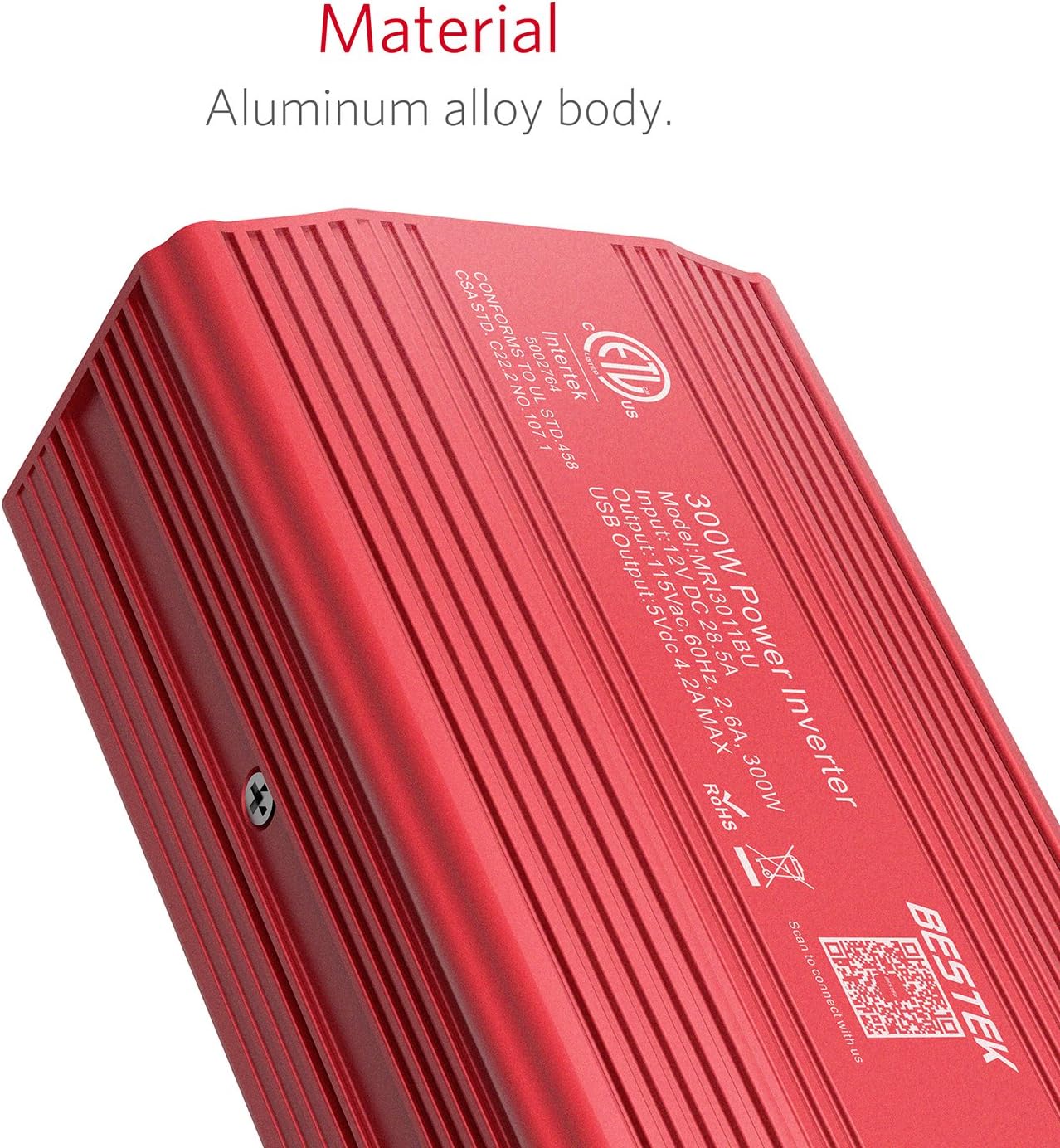 BESTEK 300W Power Inverter DC 12V to 110V AC Car Inverter with 4.2A Dual USB Car Adapter: Electronics