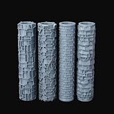 AUSPDICE DND Terrain Texture Roller Set for Dungeons and Dragons Scenarios | Four Brick and Stone Wall Patterns , 4 Wall Paving Pattern Tools for RPG Terrain, Wargames and Tabletop Map Props, AS744B