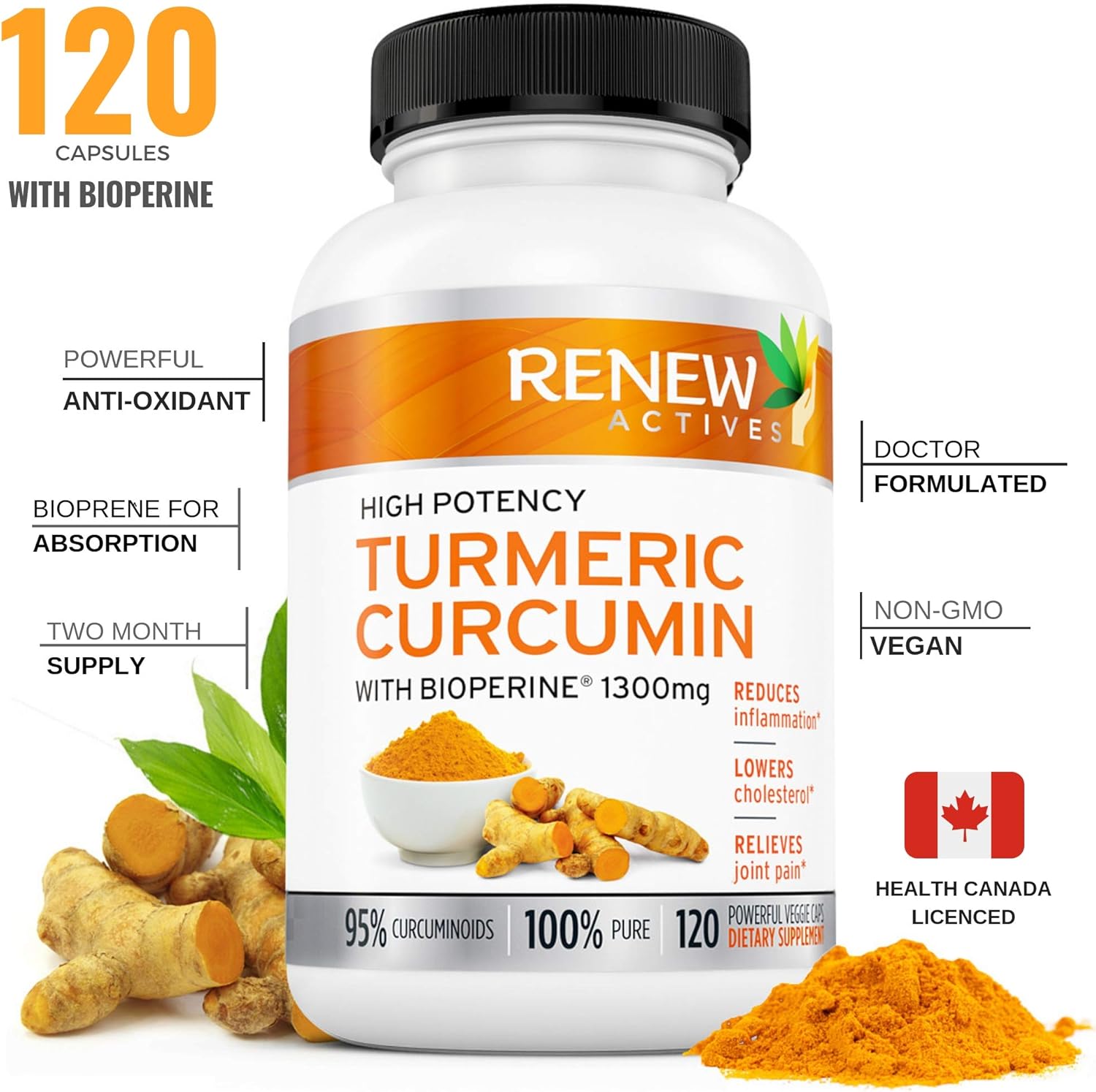 Double Strength Turmeric + Black Pepper Capsules! 2 Month Supply