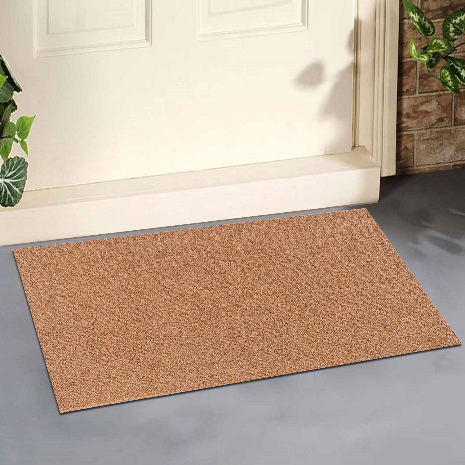ROSMARUS Front Door Mat Coir Welcome Mats Fall Doormat Outdoor Front Porch Decor Outside Entrance Shoe Boot Mat Tray for Entryway Garage Floor Matt RV Rug Patio Carpet,24”X34”,Brown