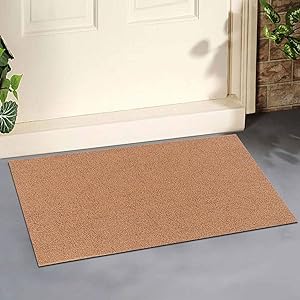ROSMARUS Front Door Mat Coir Welcome Mats Fall Doormat Outdoor Front Porch Decor Outside Entrance Shoe Boot Mat Tray for Entryway Garage Floor Matt RV Rug Patio Carpet,24”X34”,Brown