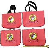 Buc-ee's Reuseable Bags 4 Pack Tote Groceries Market Shopping Foldable Heavy Duty Strong Handles Water Resistant Durable