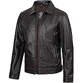 Decrum Mens Leather Jacket - Real Lambskin Classic Vintage Style Leather Jackets For Men