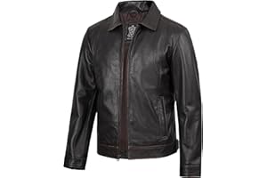Decrum Mens Leather Jacket - Real Lambskin Classic Vintage Style Leather Jackets For Men