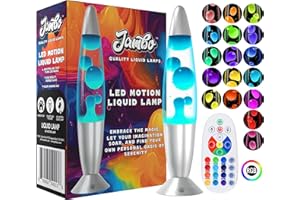 JAMBO 17-Color Changing LED Motion Lamp with Remote, 16" LED Light for Kids Teens and Adults, Night Light Nightlight, Magma Lamp, Home Decor, Relaxing Light for Bedroom Living Room Office Kitchen