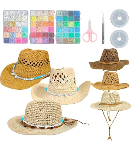 Amazon.com: Hercicy 12 Set Cowgirl Hat Craft DIY with  display picture 1