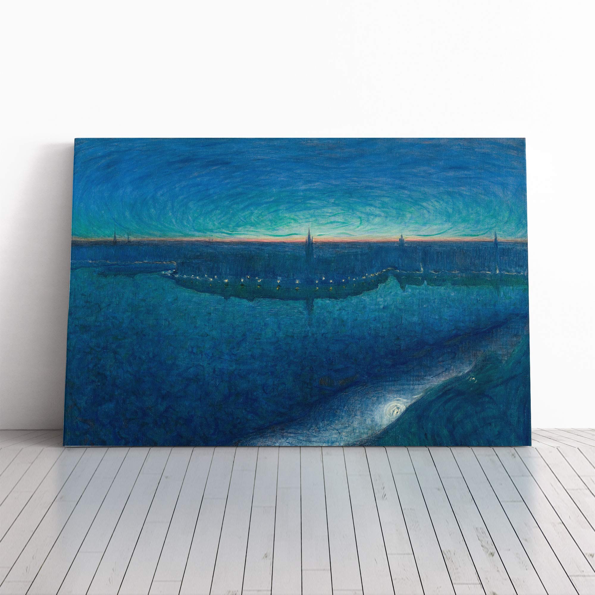 Eugene Jansson Gryning Over Riddarfjarden Canvas Print | Gallery Wrapped 30mm Frame Wall Art | 20x14 inches | Ready to Hang | Modern Picture | Living Room Bedroom Lounge Office