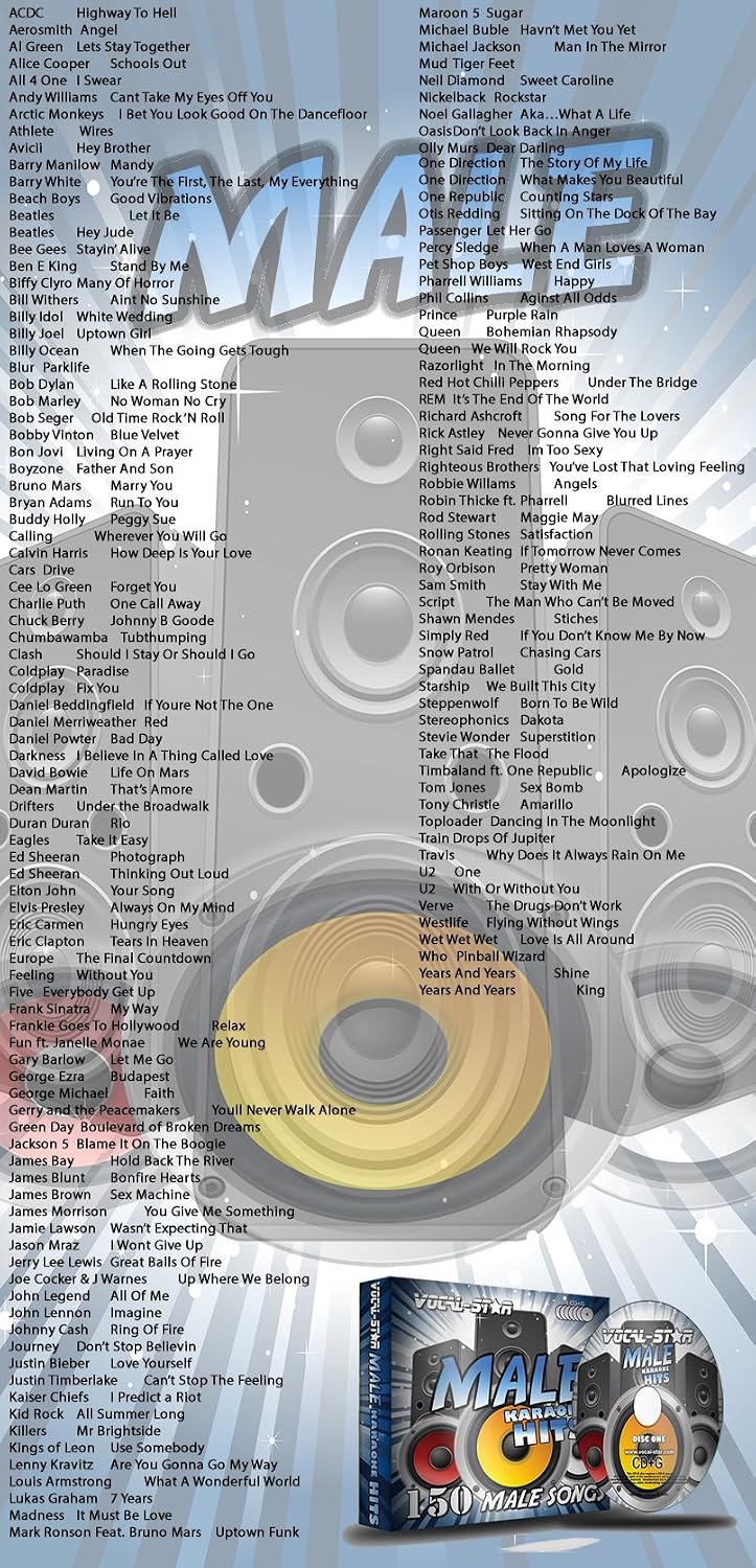 Vocal-Star Male Hits Karaoke Collection CDG CD+G Disc Pack 8 Discs - 150 Songs - Image 3