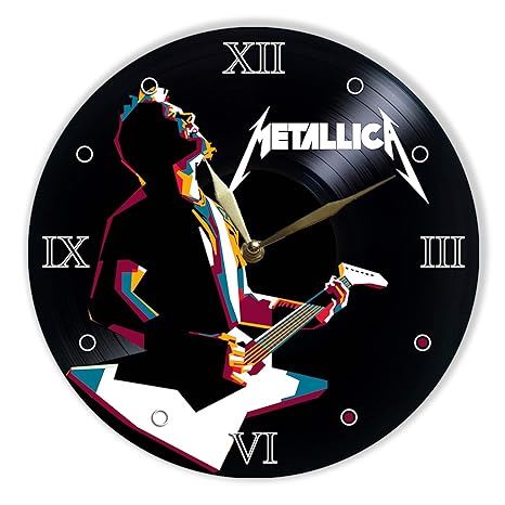 Metallica Painted Vinyl Clock 12 Wall Clock #unique #gifts #by #mail  Metallica Painted Vinyl Clock 12 Wall Clock