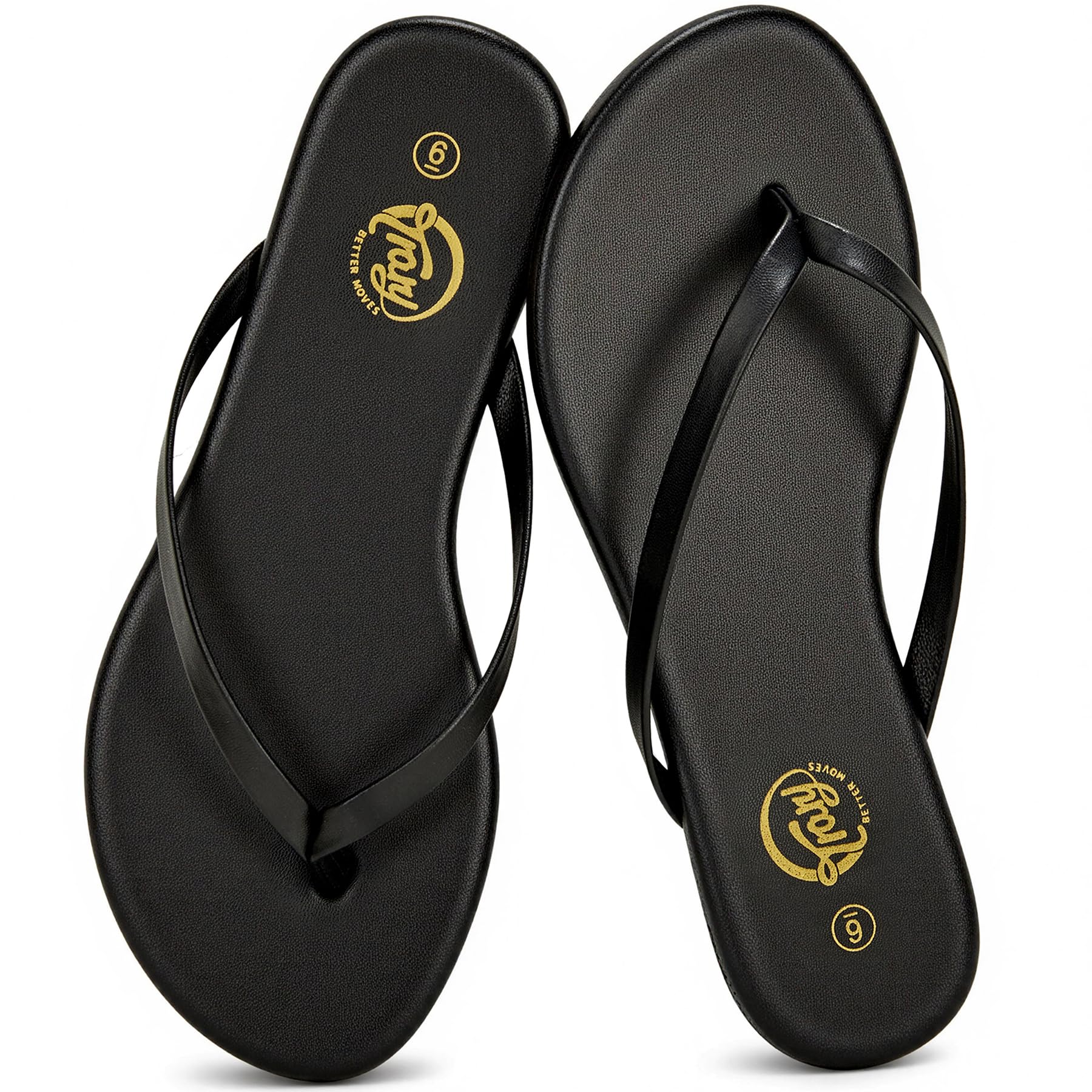 View 1 of ***Both right feet***Trary Flip Flops for Women, Comfortable Flat Sandals with Arch Support, Memory Foam Flat Thong Sandals,D ressy Summer Slides for Beach Vacation, Black Slides Sandals Size 7.5