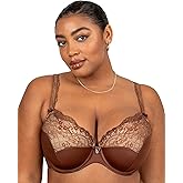 Curvy Couture Womens Tulip Strappy Lace Push-up Bra