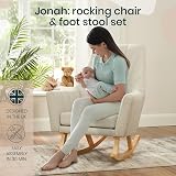 Tutti Bambini Jonah Baby Rocking Chair with Foot Stool Pebble Grey view 2