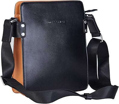 Amazon メンズ 本革 牛革 ショルダーバッグ レザー 男性用 斜め掛けバッグ 防水加工 天然皮革 レザー 縦型 メッセンジャーバッグ Ipad対応 黒 ブラック Hm001 ショルダーバッグ