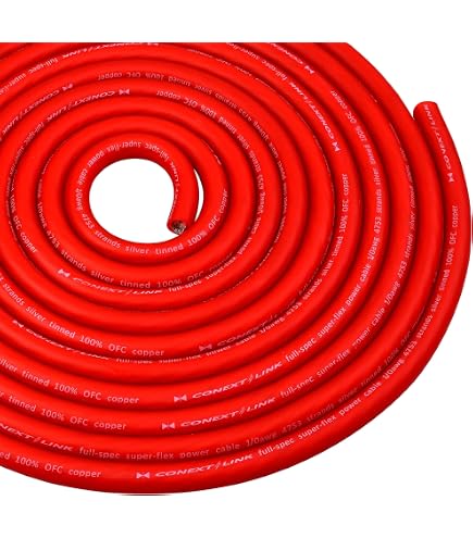 Conext Link 25ft 1/0 Gauge Power Cable - Tinned OFC Copper, Frost Black, 4753 Strands, Super Flexible