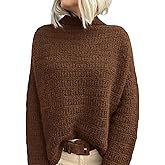 PRETTYGARDEN Womens Mock Neck Oversized Sweaters 2026 Long Sleeve Pullover Fall Sweater Knit Jumper Tops Winter Clothing