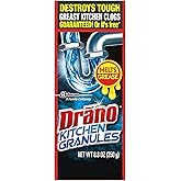 Drano Kitchen Granules Drain Clog Remover and Cleaner, Unclogs blockage from Grease or Cooking Oil, 8.8 oz