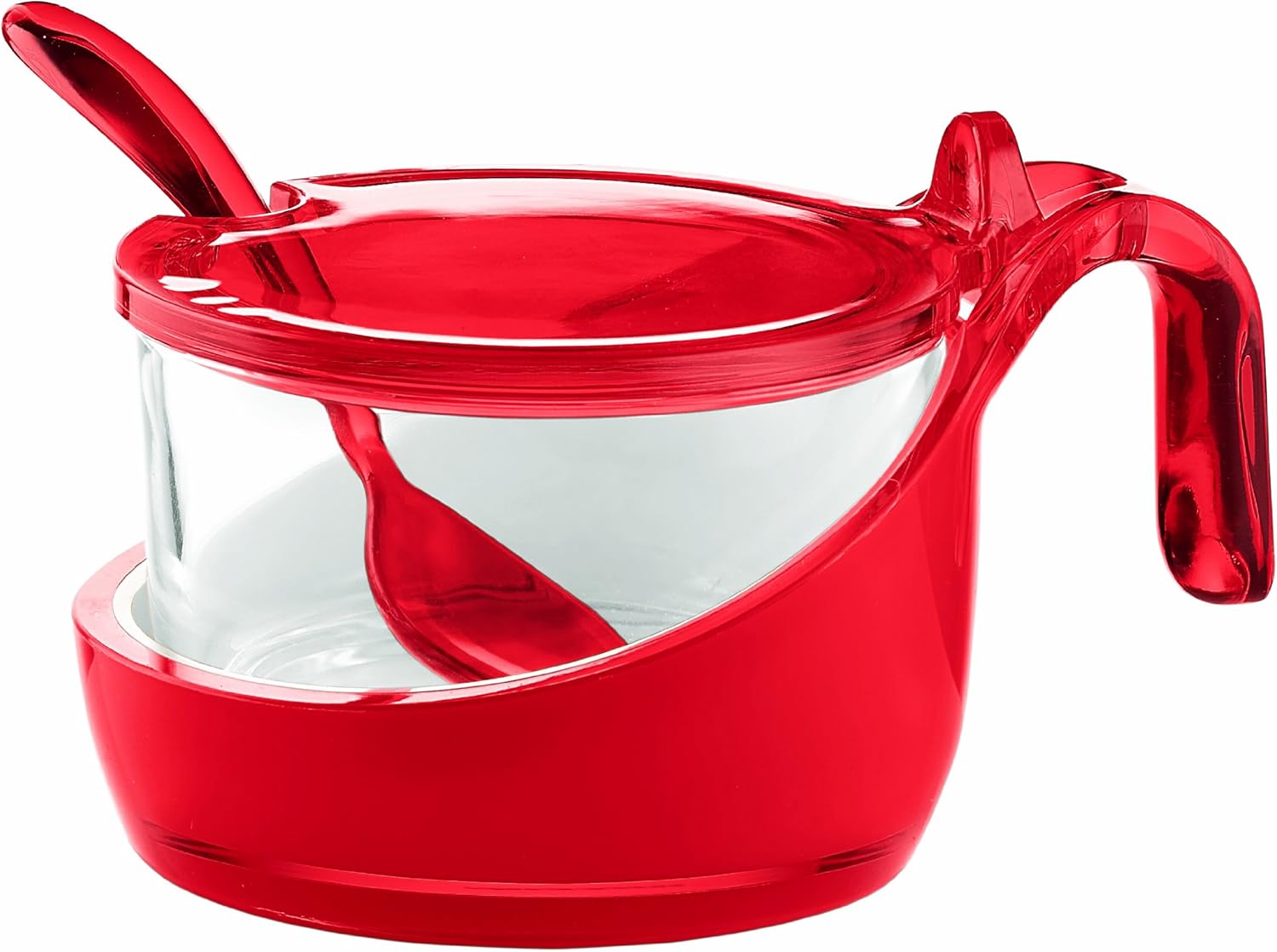Guzzini Transparent Red Vintage Parmesan Server/Sugar Bowl