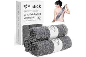 Yiclick Exfoliating Washcloth Towel, Exfoliating Body Scrubber, Back Scrubber Washer for Shower Bath, African Net Sponge Loof