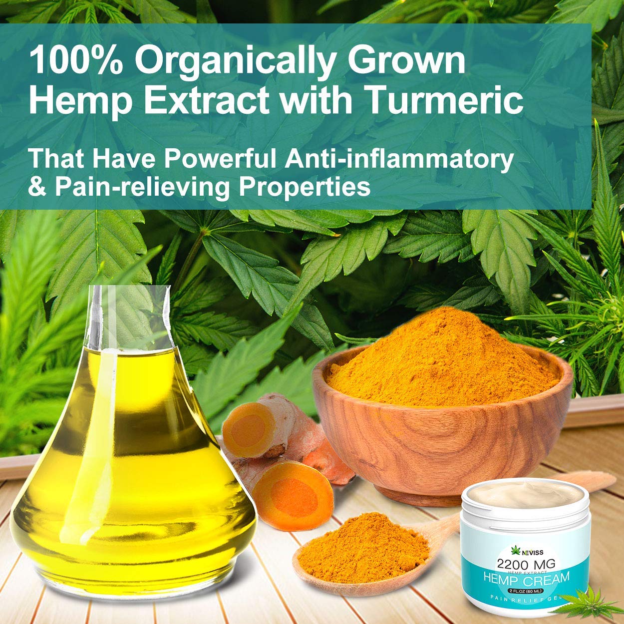 Natural Hemp Cream for Pain Relief, Active Hemp Oil Cream, Organic Hemp Herbal Extract Cream for Back, Knee, Neck, Nerve & Joint Pain, Premium Hemp Pain Relief Gel for Inflammation & Sore Muscles