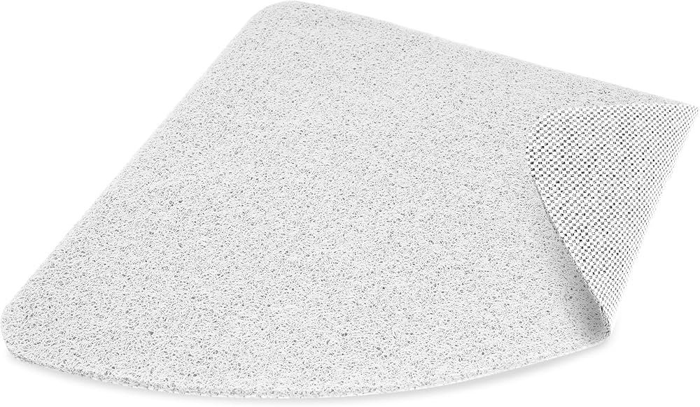 Dikots Corner Shower Mat 60x60 cm Non Slip Mould Resistant White