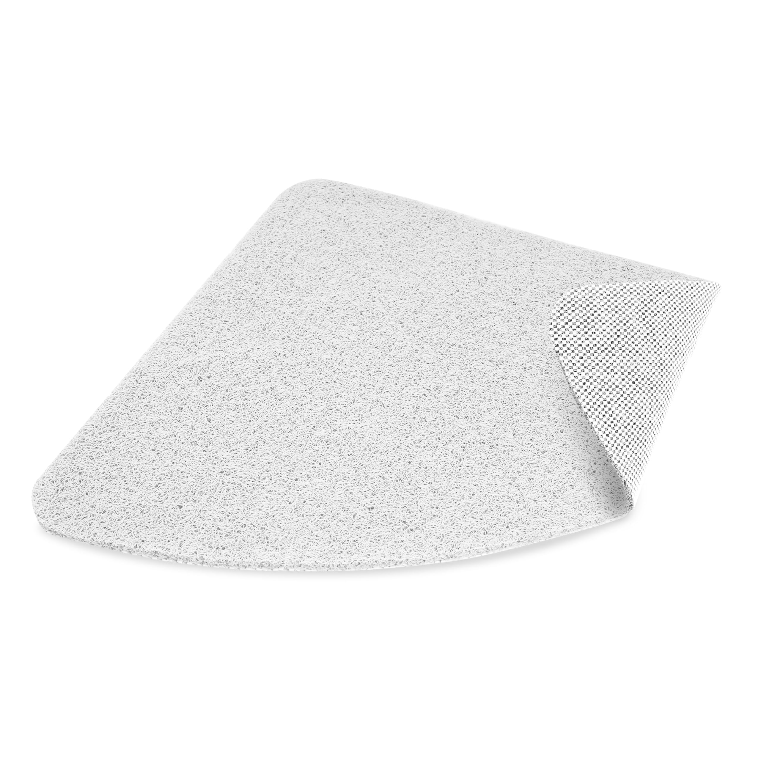 Dikots Corner shower mat non slip anti mould 60 x 60 cm - White Loofah style PVC Non slip Curved shower mat for inside shower - Washable and Quick Drying anti slip shower Mat for all Wet Surfaces