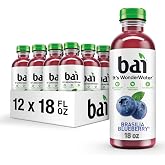 Bai Antioxidant Infused Water Beverage, Brasilia Blueberry, with Vitamin C and No Artificial Sweeteners, 18 Fluid Ounce Bottle, 12 Pack