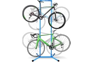 GIOVENTÙ 4 Bike Storage Rack Garage(Max 240lbs), Freestanding Gravity Bicycle Rack with Fully Adjustable Arms, Drill-free, Vertical Bike Floor Stand for Indoor Storage, Suitable for Any Bike Styles