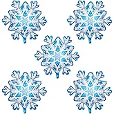 Totelux Snowflake Balloons Blue Snowflakes Large Foil Balloons for Frozen Ice Snow Themed Birthday Christmas Winter Wonderland Party Decoration Supplies 5Pcs