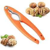 NutCracker, Stainless Steel Nut Crackers for All Nuts, Heavy Duty Nutcracker Tool for Walnet, Pencan, Chestnut, Crab, Lobster and More, Ergonomic Handle (Orange)