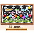 ZOIIWA Summer Themed Flowers Bulletin Board Set Decorations for Classroom When We Learn We Grow Bulletin Board with 3D Paper Floral Cutouts for Flower Birthday Party School Classroom Wall Decor Favor