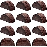 Eldraqth 12 Pcs Wooden Table Number Stands, Wood Place Card Holder Photo Holders for Tables Semicircular Design Table Number Holders for Office Tag Photo Menu