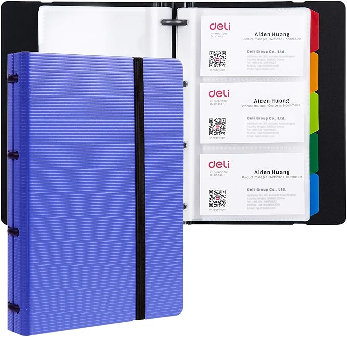 Deli Business Card Book Holder, Journal Business Card Organizer, Name