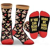 ZAGKOO Funny Food Gifts for Men, Women - Coffee, Pizza, Tacos, Bacon, Ice Cream Novelty Socks - If You Can Read This Socks