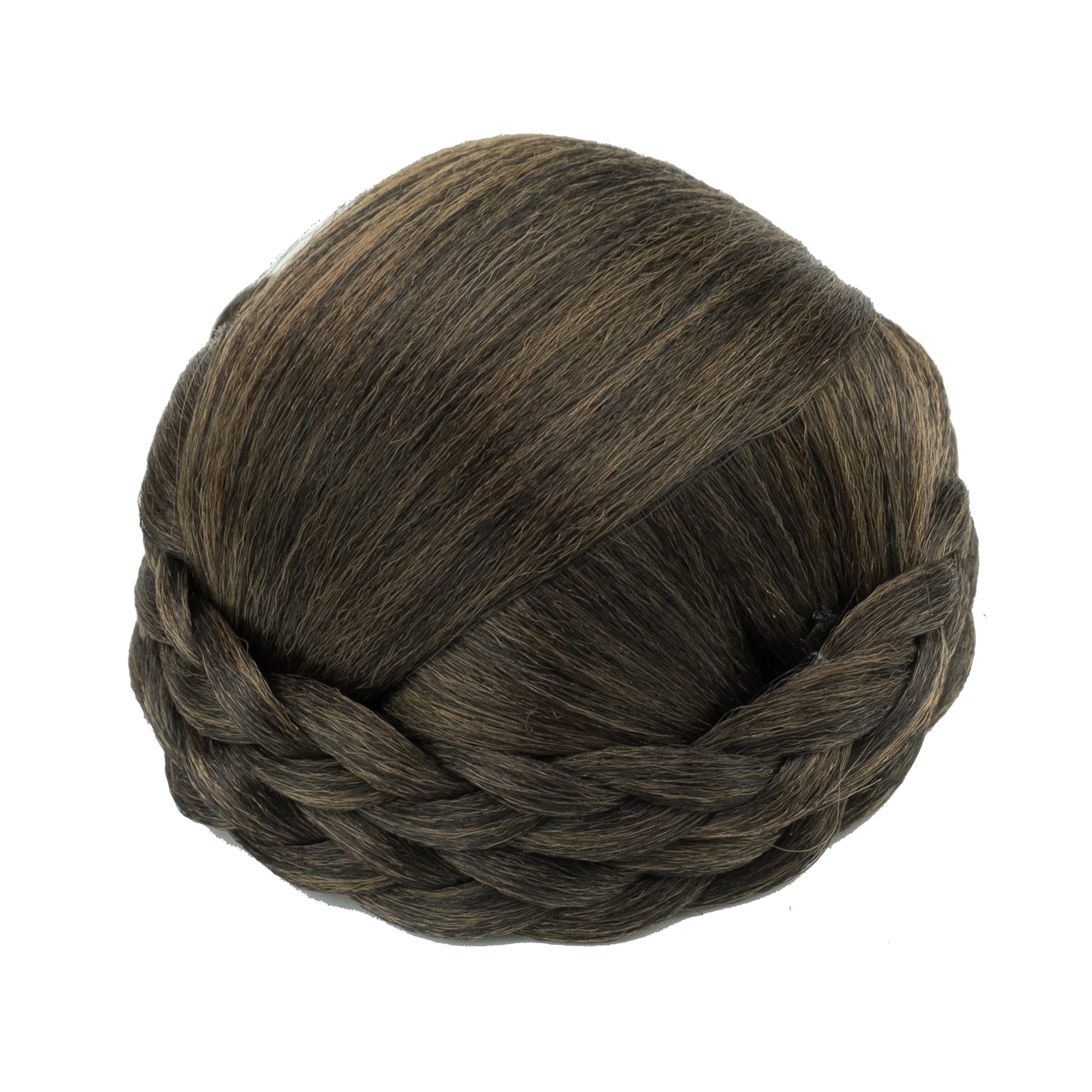 IMISSU Small Size Hair Bun Wigs Updo Styles Braided Chignon Dancer Hair Covers Donut Hairpiece Scrunchie (Brown)