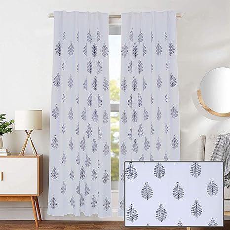 Buy Wings Of Decor 100 Cotton Tropical Blue Leaf Hand Block Print